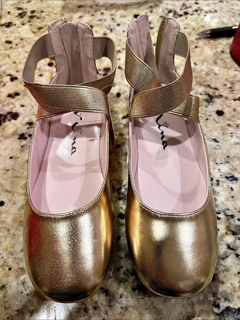 Nina Marissa Metallic Ankle Strap Heels Gold